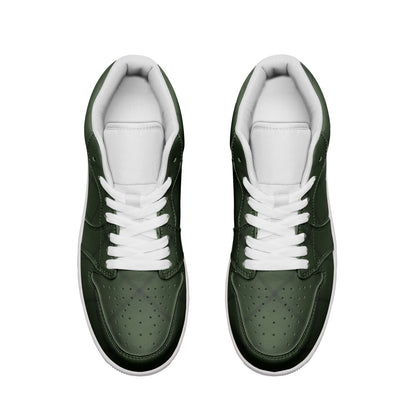 Unisex Low Top Leather Sneakers - Atomic Green Thick Diamond Plaid 1