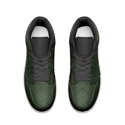 Unisex Low Top Leather Sneakers - Atomic Green Thick Diamond Plaid 1